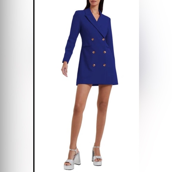 French Connection Prince Rocks royal blue Whisper Blazer Dress size 2 new - Picture 4 of 8